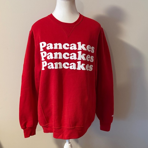Russell Athletic Sweaters - IHOP Red Pancakes Graphic Pullover Long Sleeve Sweat Shirt. Size Medium